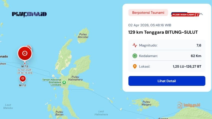 gempa berpotensi tsunami